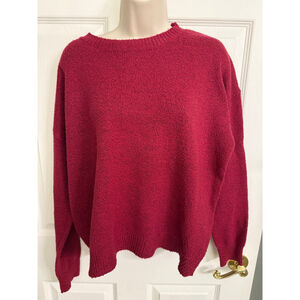 Emory Park Deep Red Crewneck Sweater Women's Size M